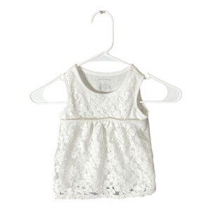 Healthtex Toddler Girls 4T White Lace Sleeveless Tank Top